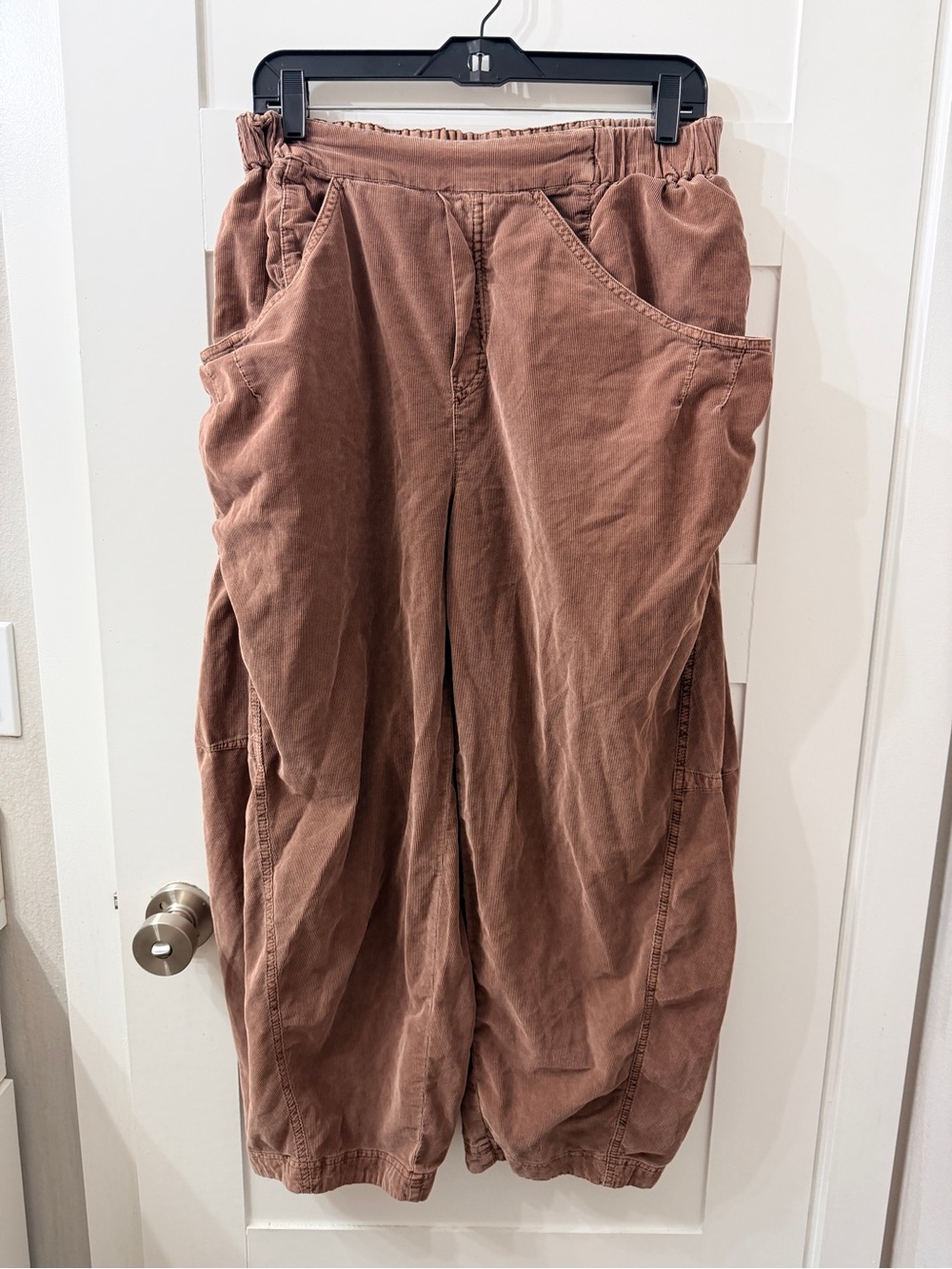 FREE PEOPLE High Road Washed Pull-On Barrel Cord Pants